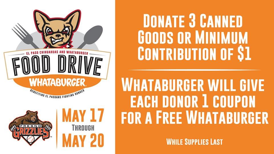 ​Chihuahuas and Whataburger Team Up to Host Food Drive at Southwest University Park! 