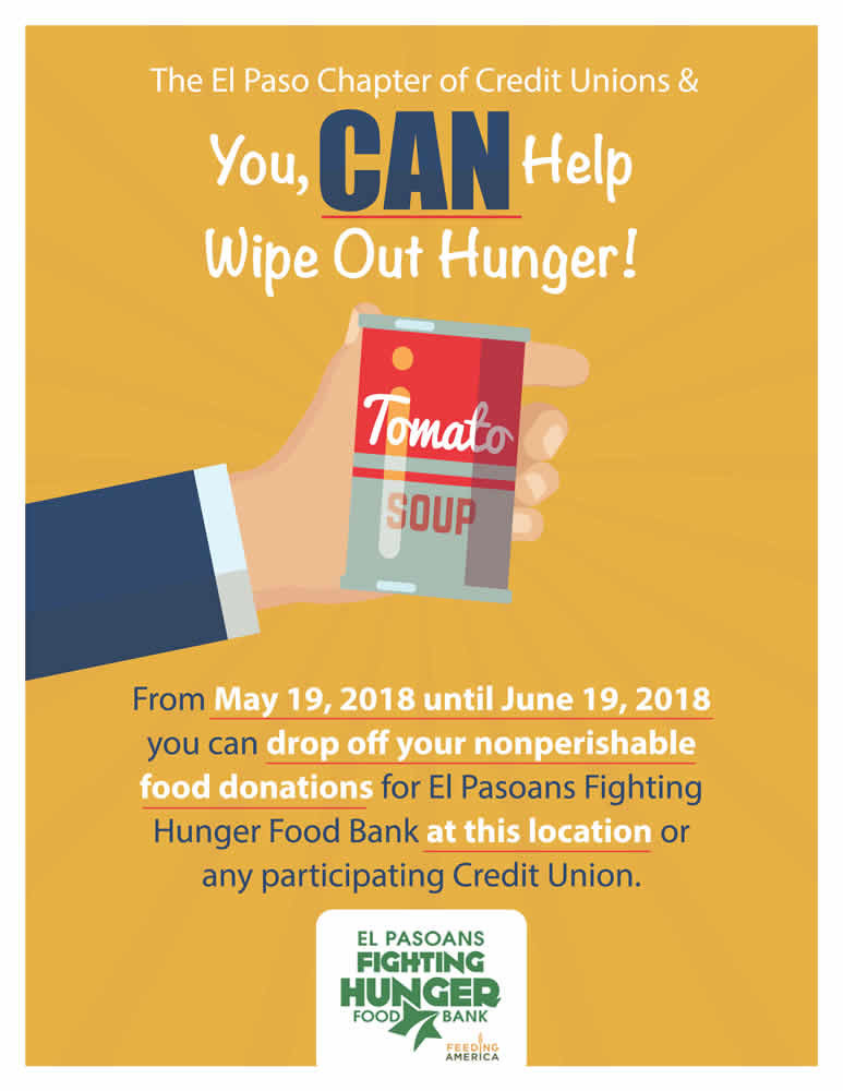 El Paso Chapter of Credit Unions Month Long Food Drive
