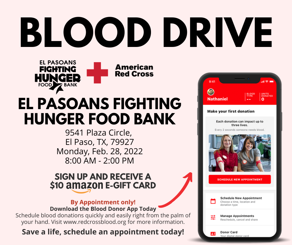 El Pasoan&#039;s Fighting Hunger is hosting a Blood Drive! | Monday, Feb. 28