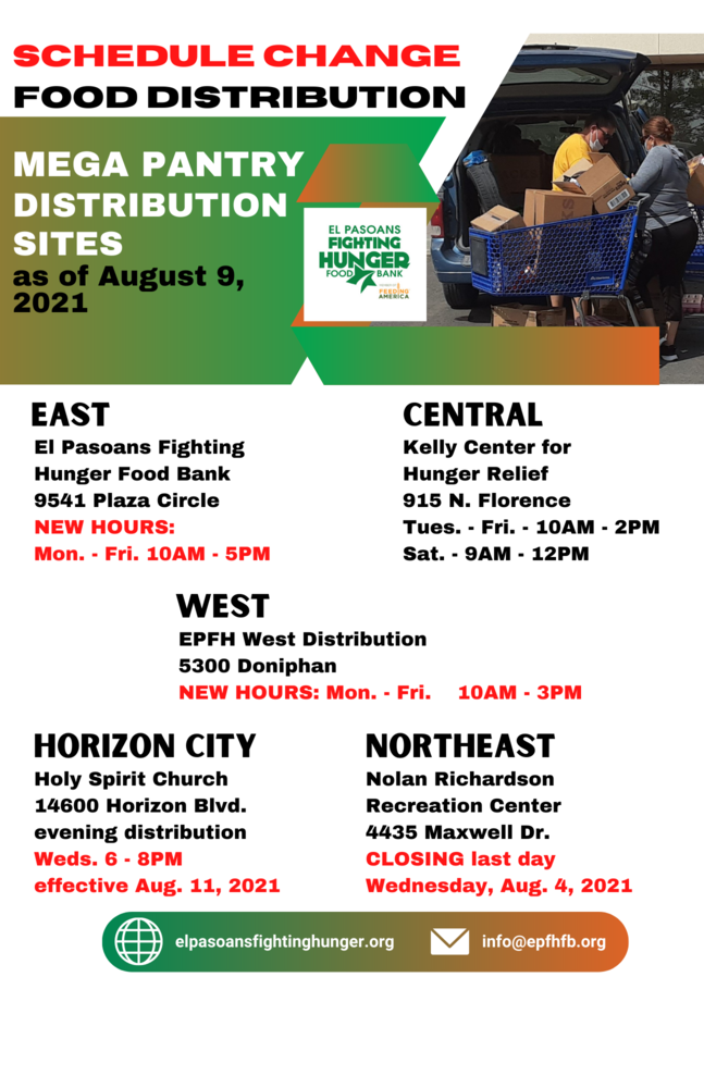Food Distribution Schedule Changes 