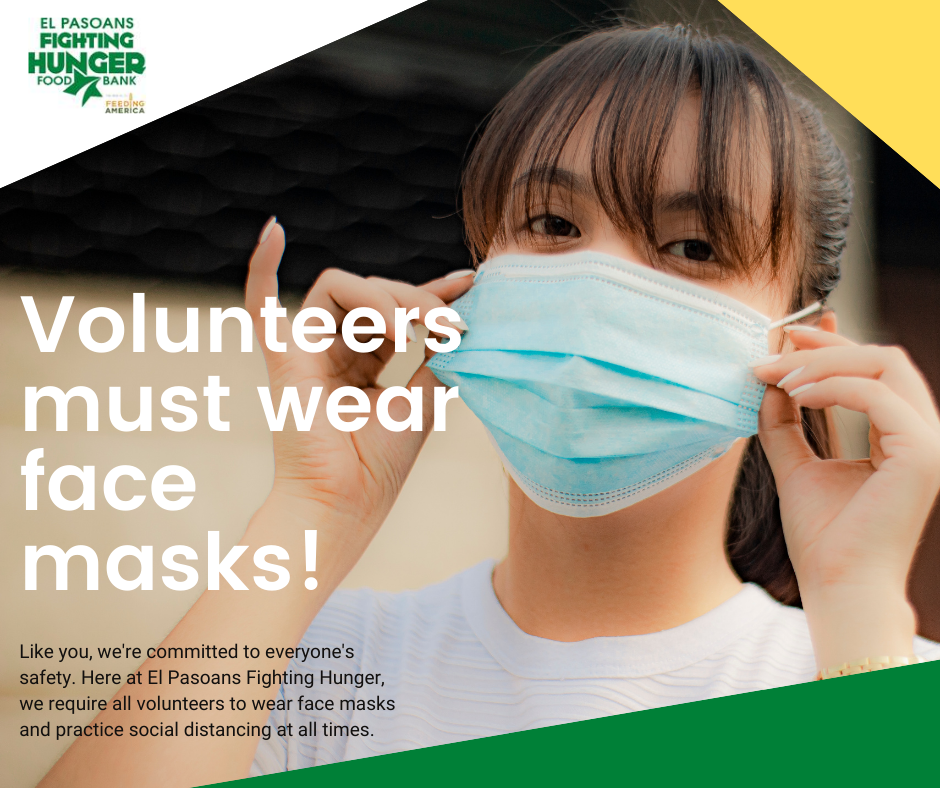 Volunteers must wear face masks!